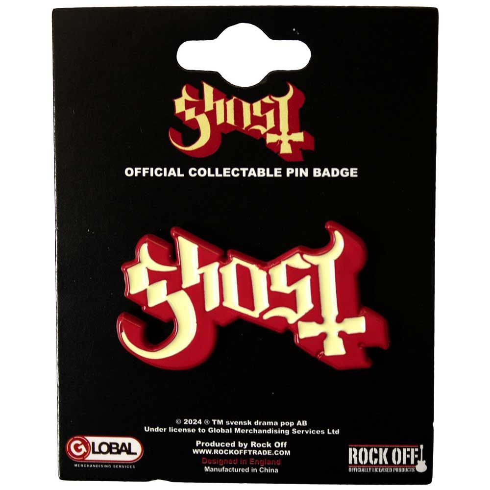 Ghost Band Logo Red Shadow Pin Badge