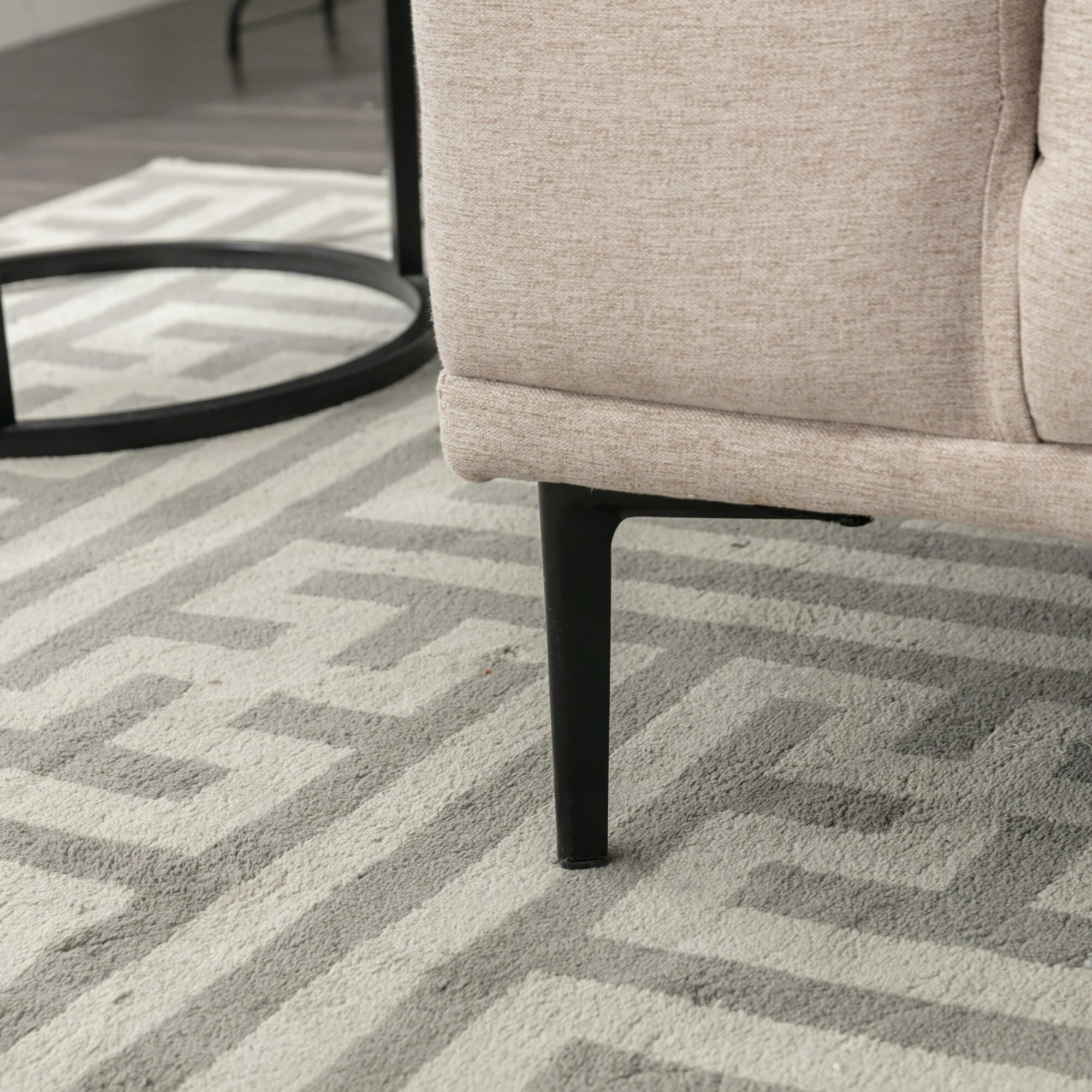 Beige 74.8'' Modern 2-Seater Fabric Sofa with Iron Legs and Comfortable Cushions for Living Room or Bedroom