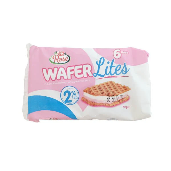 Rose Pink & White Wafer Lites 6 Pack 72g