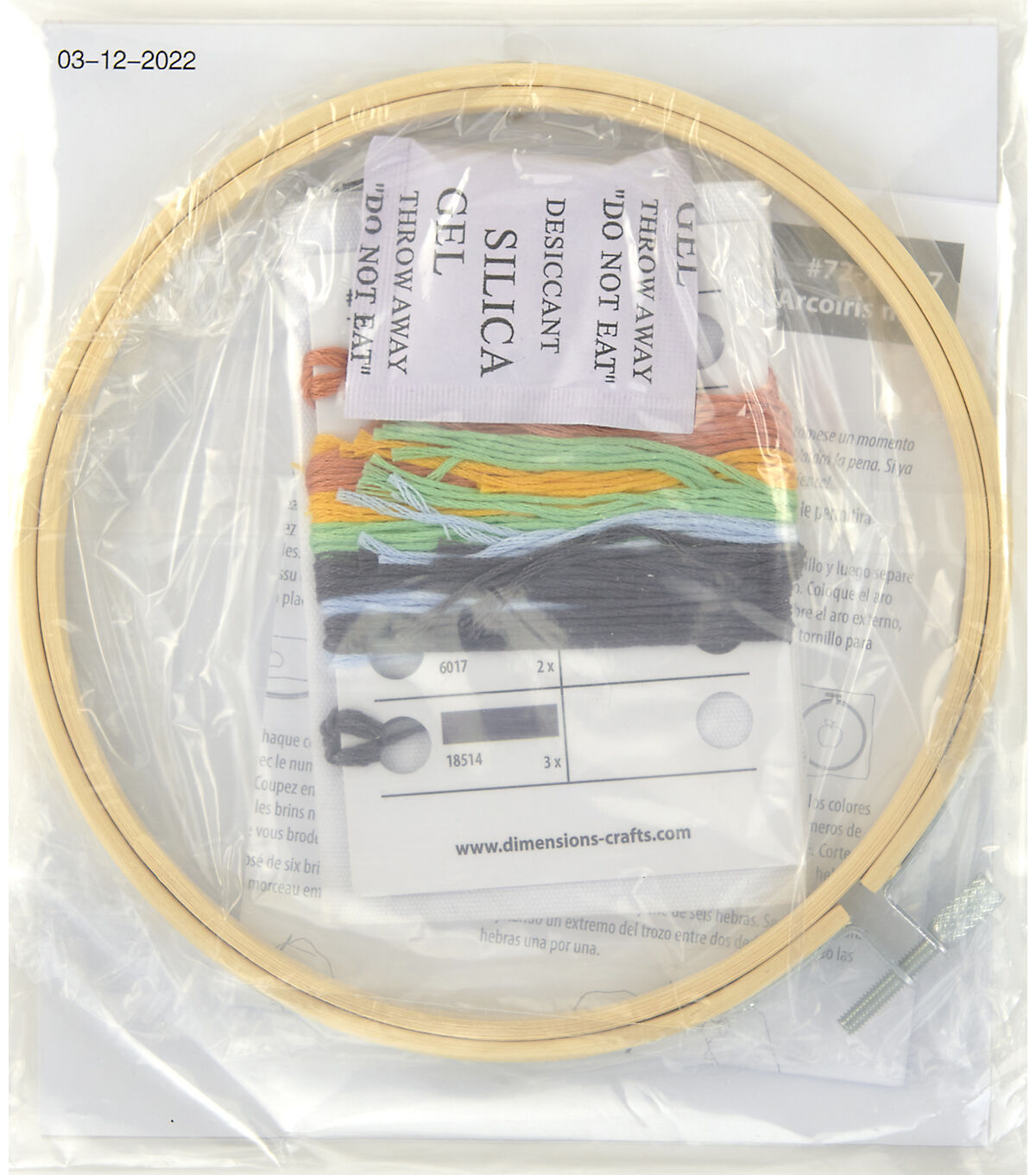 Dimensions Rainbow Embroidery Kit 6' Hoop