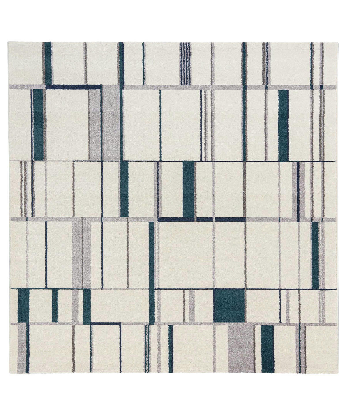 ROARING TWENTIES - Tapis style scandinave graphique bleu 160x160, OEKO-TEX®