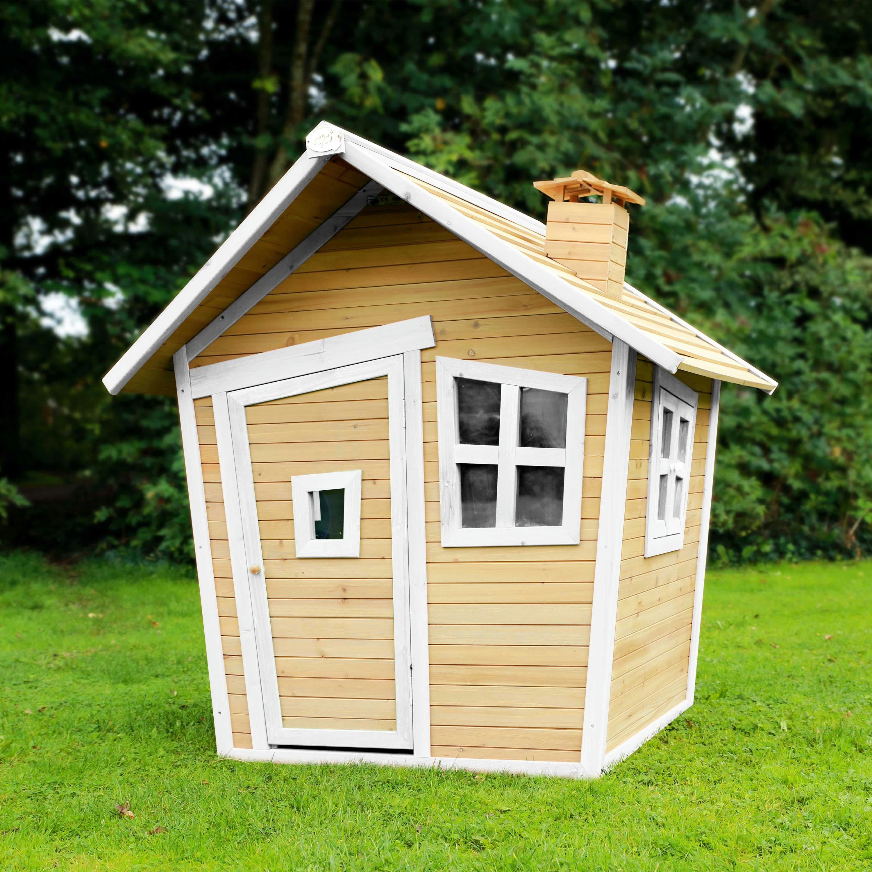 - Maisonnette en bois écologique brun/blanc