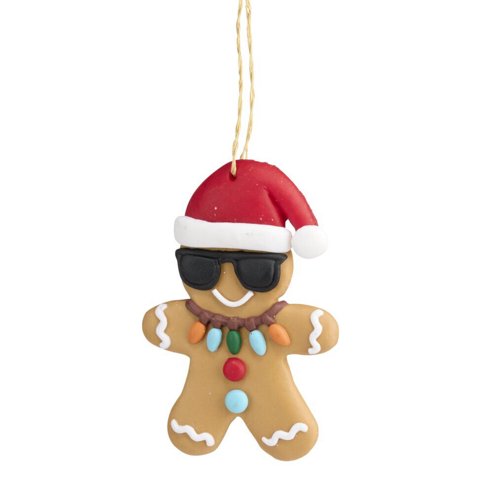 Personnage de No&euml;l fun en argile à suspendre H10cm (3 modèles)