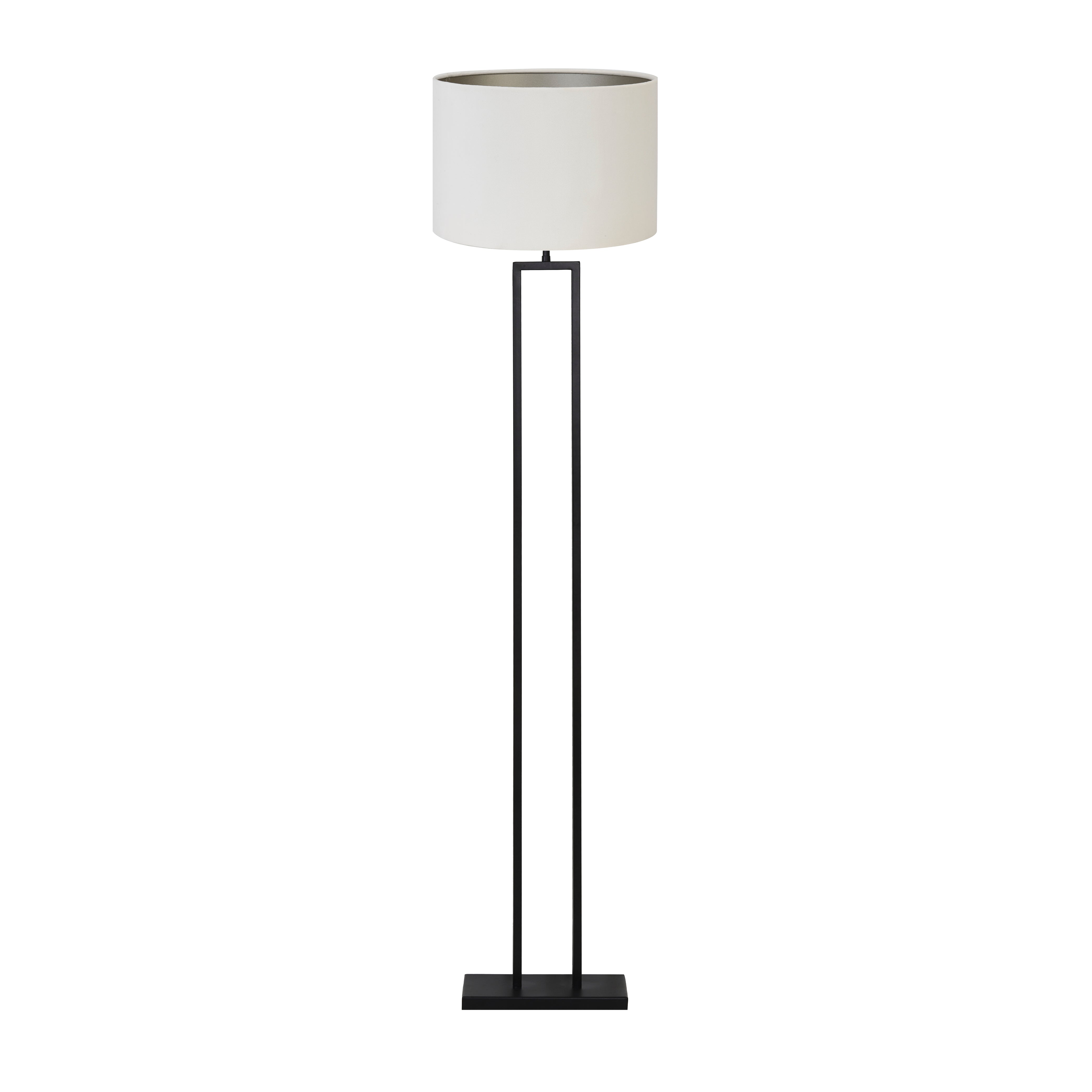 Light & Living vloerlamp Shiva/Velours - zwart, wit - 40x40x170cm