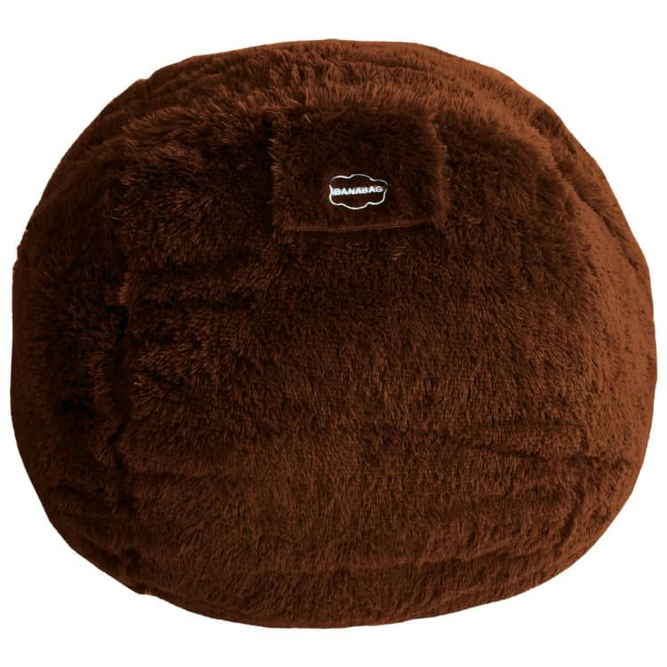 - Pouf Géant Fausse Fourrure Chocolat 120 cm