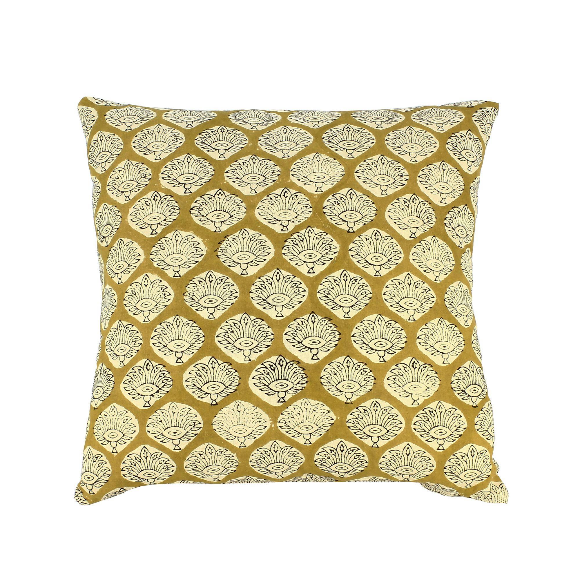 ALILA - Coussin en coton jaune 40cm