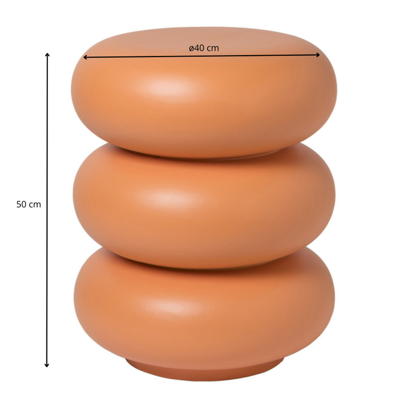 Bijzettafel pop-art bubbles - peach - &Oslash;40x50 cm