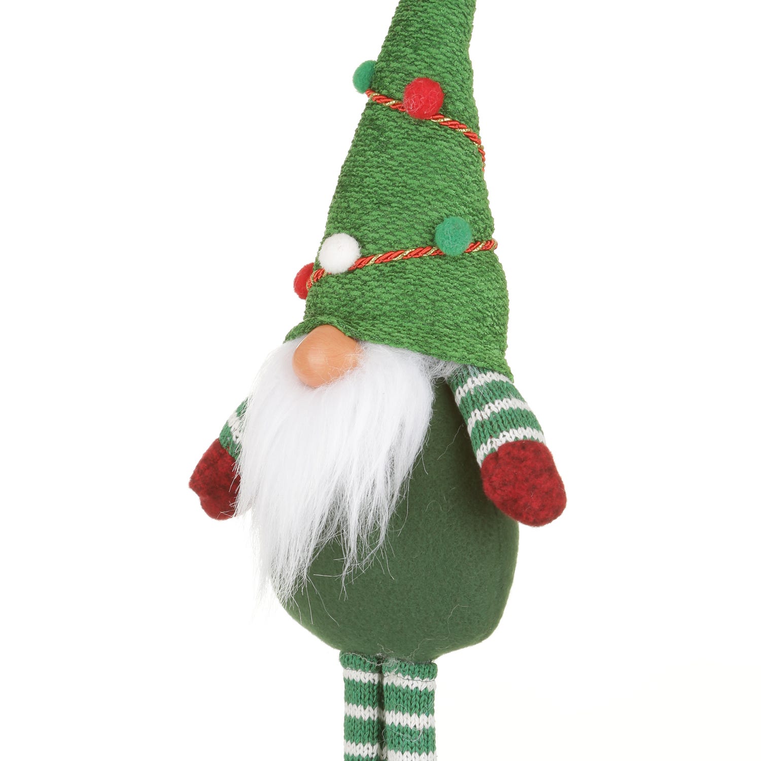 Gnomo natalizio in piedi cappello con pompon, 47 cm