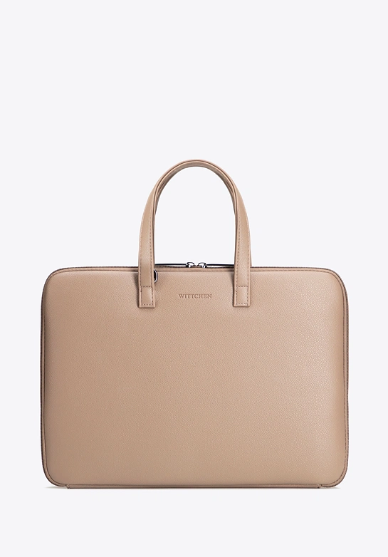 Męska torba na laptopa 14” z ekoskóry beżowa