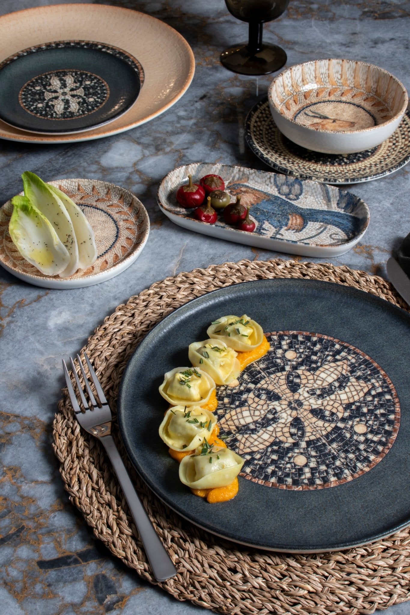 Bonna Dinerbord - Mesopotamia - Porselein - 28 cm - set van 6