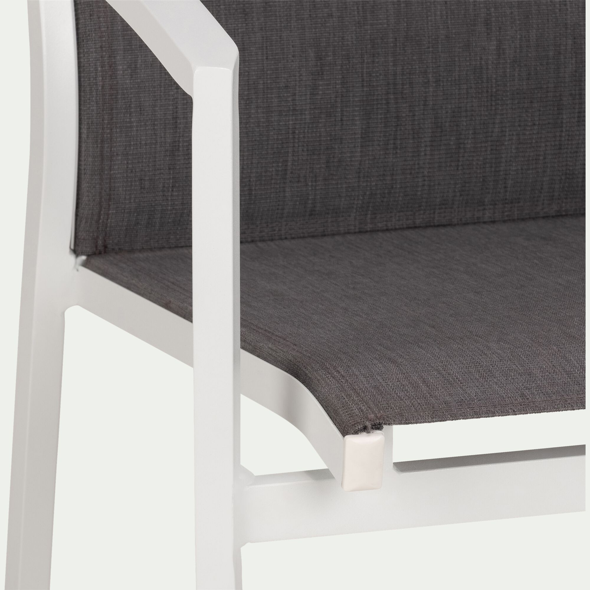 LANCIANO - Chaise de jardin avec accoudoirs en aluminium - gris