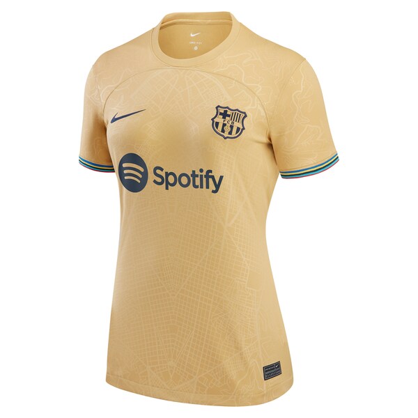 Gerard Pique Barcelona Nike Women's 2022/23 Away Replica Player Jersey - Gold