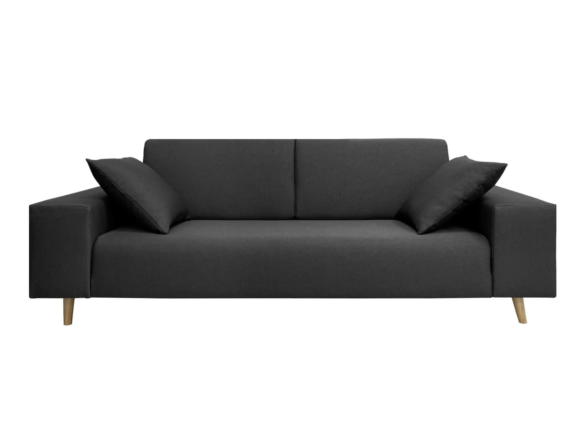 IBIZA - Canapé fixe 3 places  en tissu gris ardoise