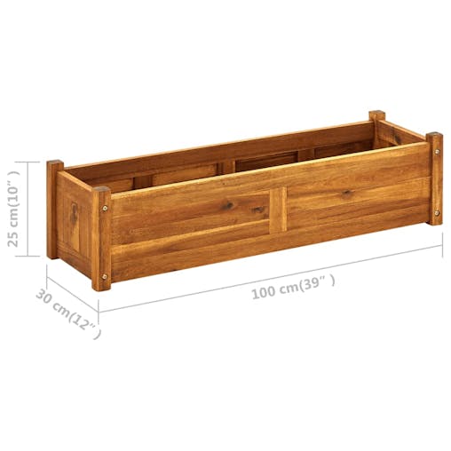 NNEVL Garden Raised BedAcacia Wood 100x30x25 cm