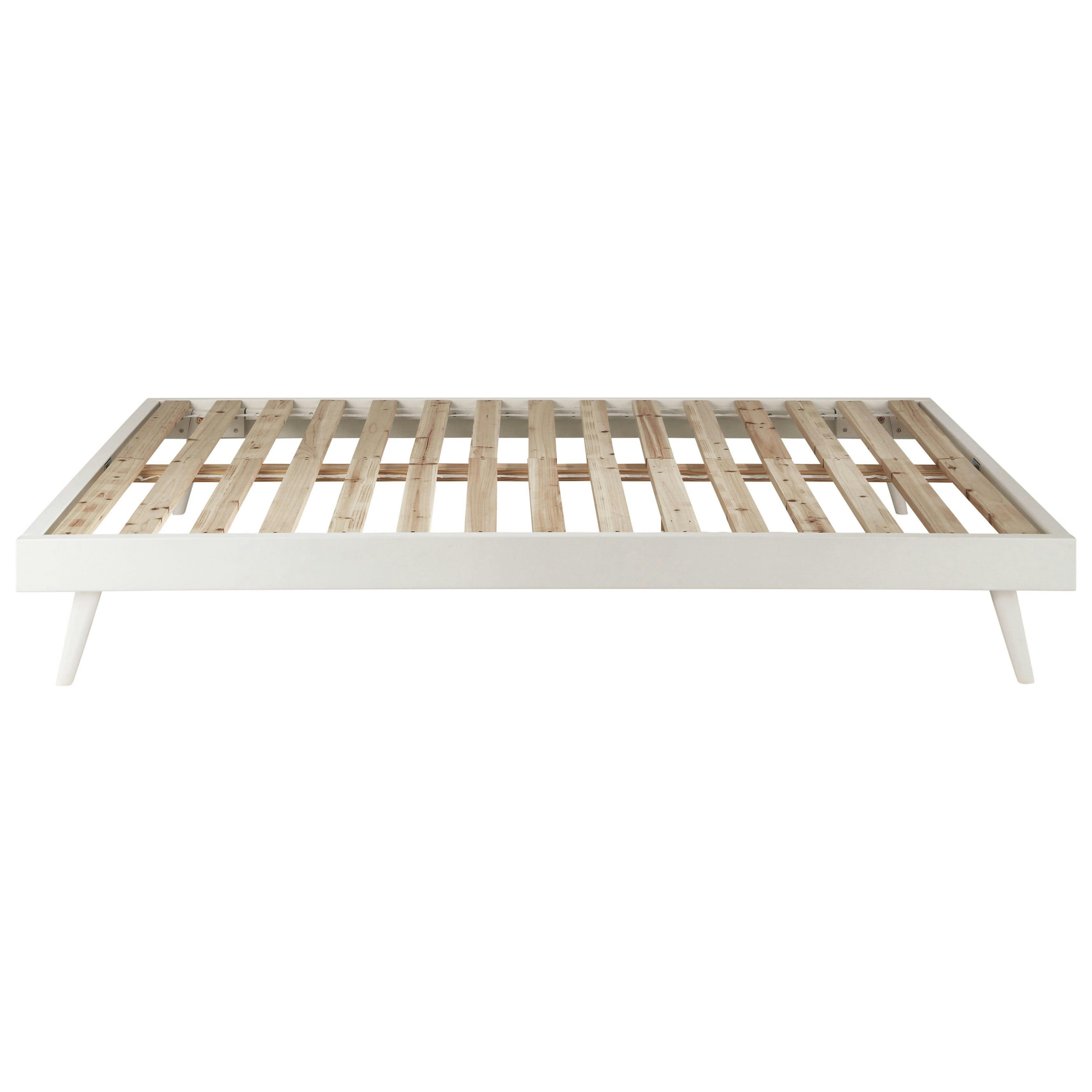Sixties - Lit banquette style scandinave 140x190 en pin blanc