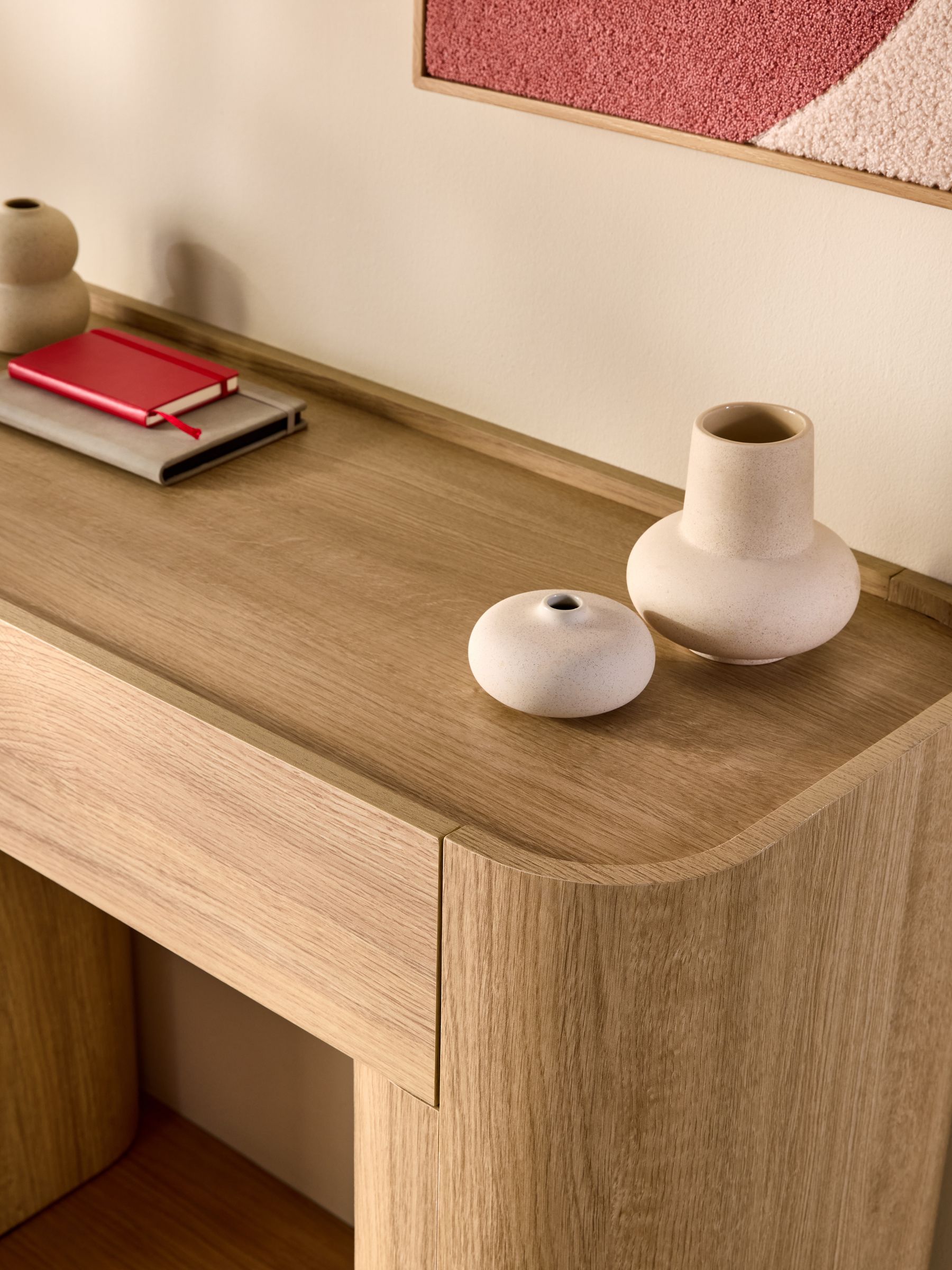 Kain 2 Drawer Console Dressing Table in Light Oak Effect