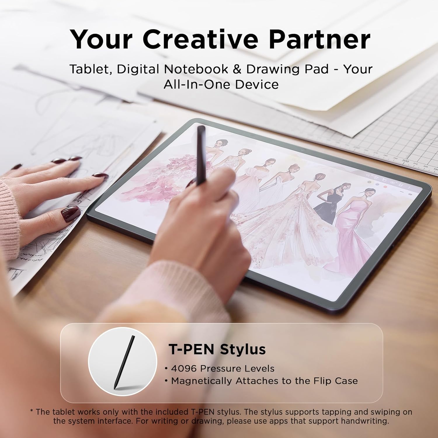 TCL NXTPAPER 11 Plus Android Tablet  11.5 120Hz 2.2K Drawing Pad & Digital Notebook  Stylus Included  NXTPAPER 4.0 Display  AI Tools  8+8GB RAM  256GB Storage  8000mAh Battery  Onyx Black