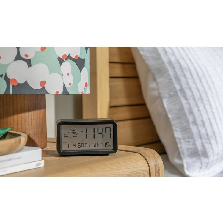 Constant LCD Display Digital Alarm Clock - Black