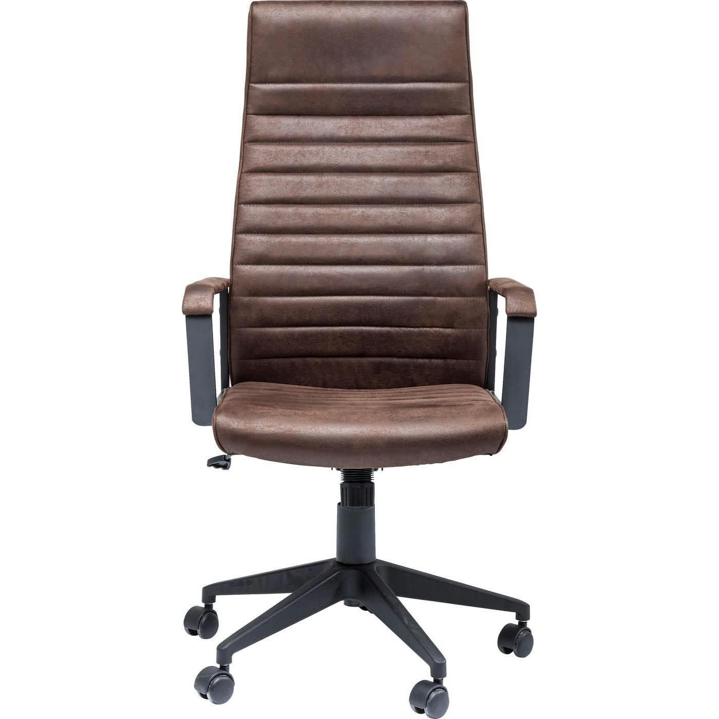 LABORA - Chaise de bureau pivotante réglable à roulettes brune haute