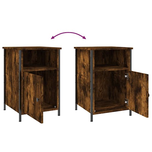 NNEVL Bedside Cabinets 2 pcs Smoked Oak 40x42x60 cm Engineered Wood