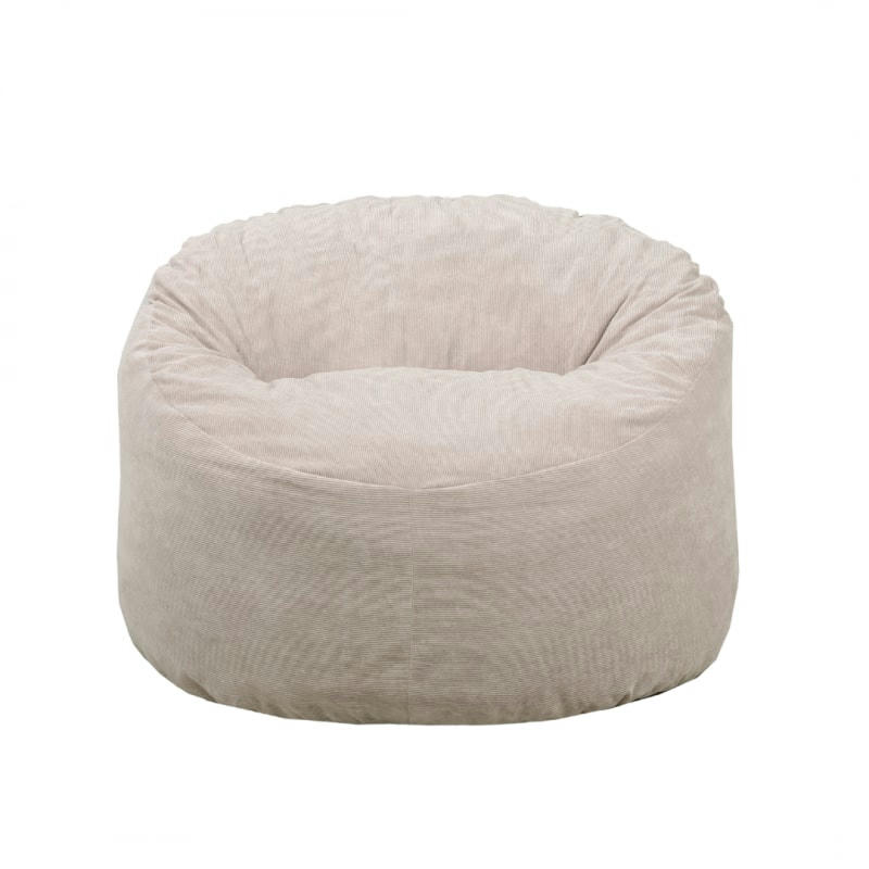 - Pouf  Velours Côtelé Beige 100 cm