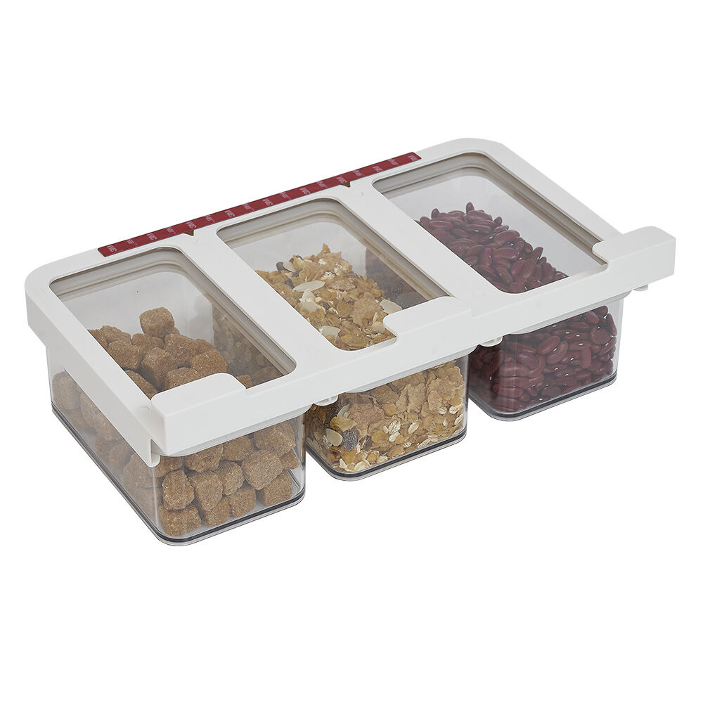 BoÎte alimentaire 3en1 à fixer sur étagère L33x19xH11cm