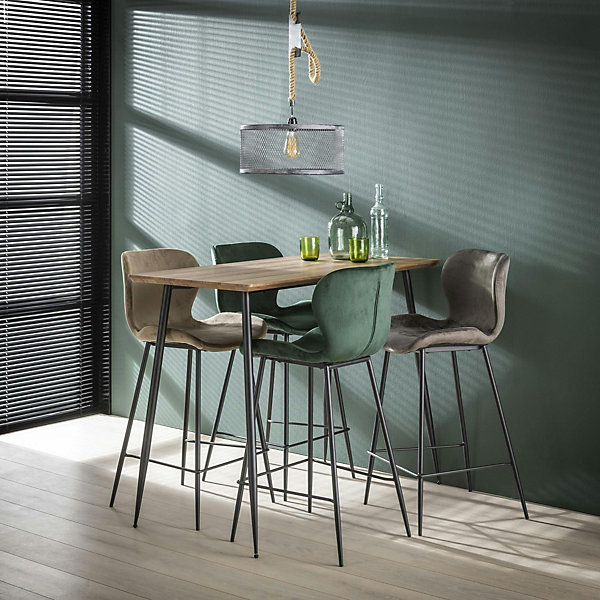Chaise de bar en velours vert MELBOURNE (lot de 2)