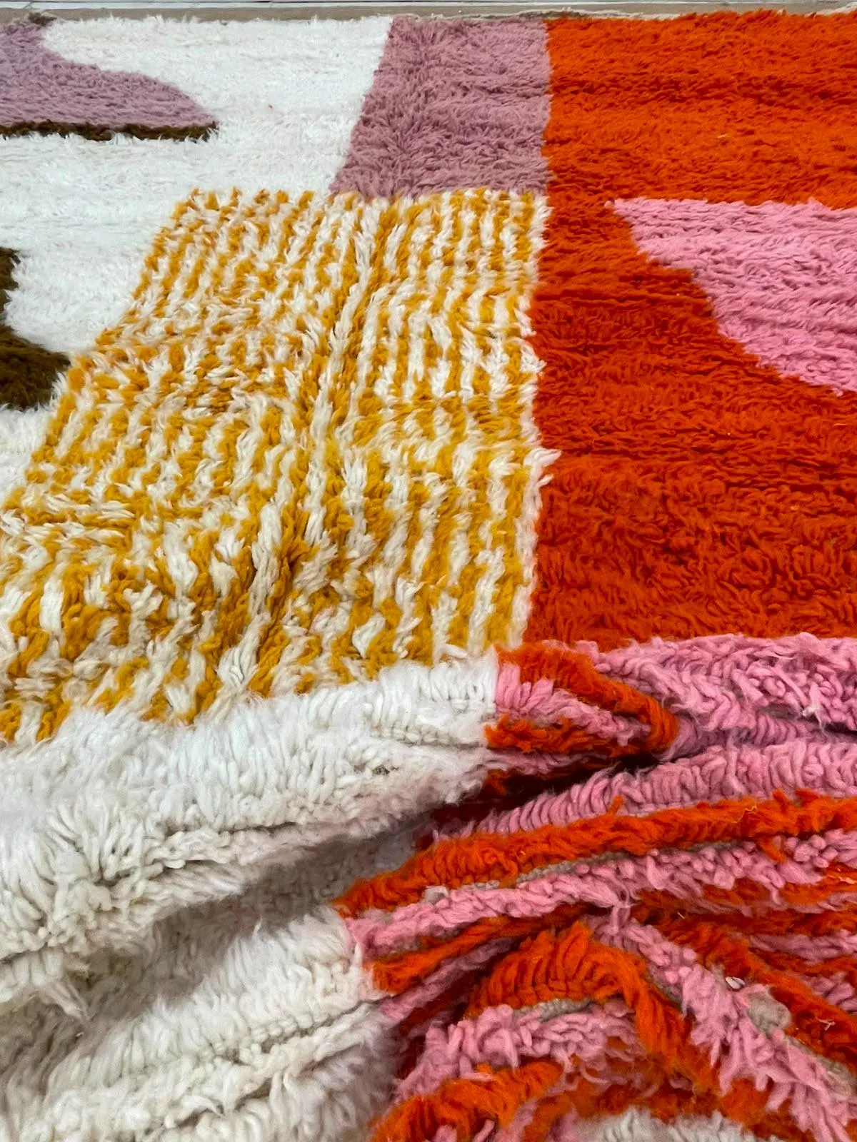 Orange Striped Moroccan rug , Rugs for Living room , Custom handmade rug , Wool Berber rug , Orange Beni ourain rug , Moroccan rug 10x14