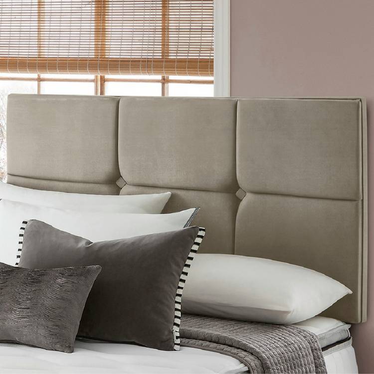 Silentnight Arezzo VelvetDouble Bed Headboard - Mink