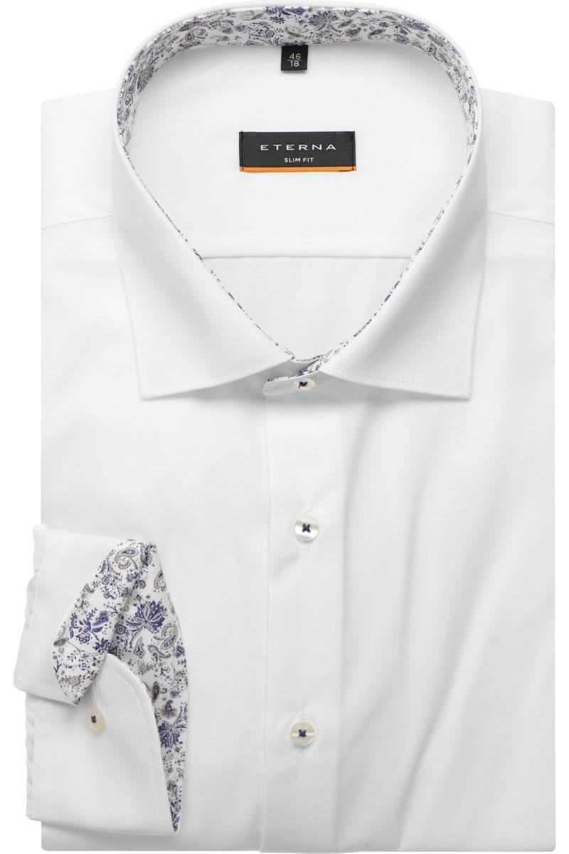 ETERNA Slim Fit Hemd weiss, Einfarbig