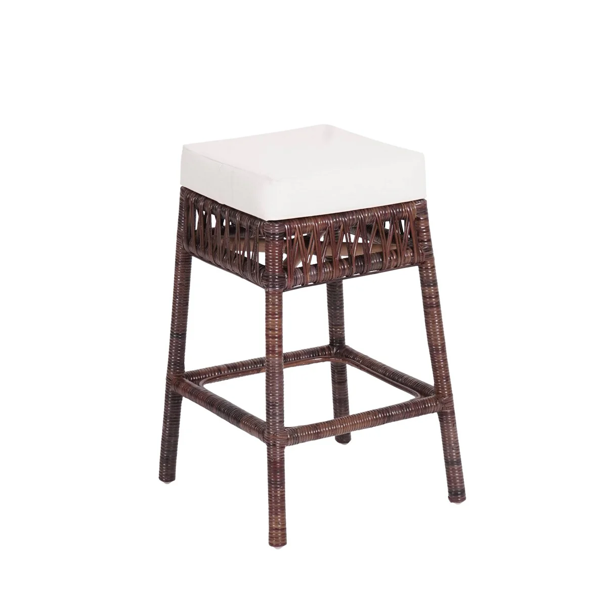 Maui Bohemian Basics Rattan Backless Bar Stool, by JONATHAN Y