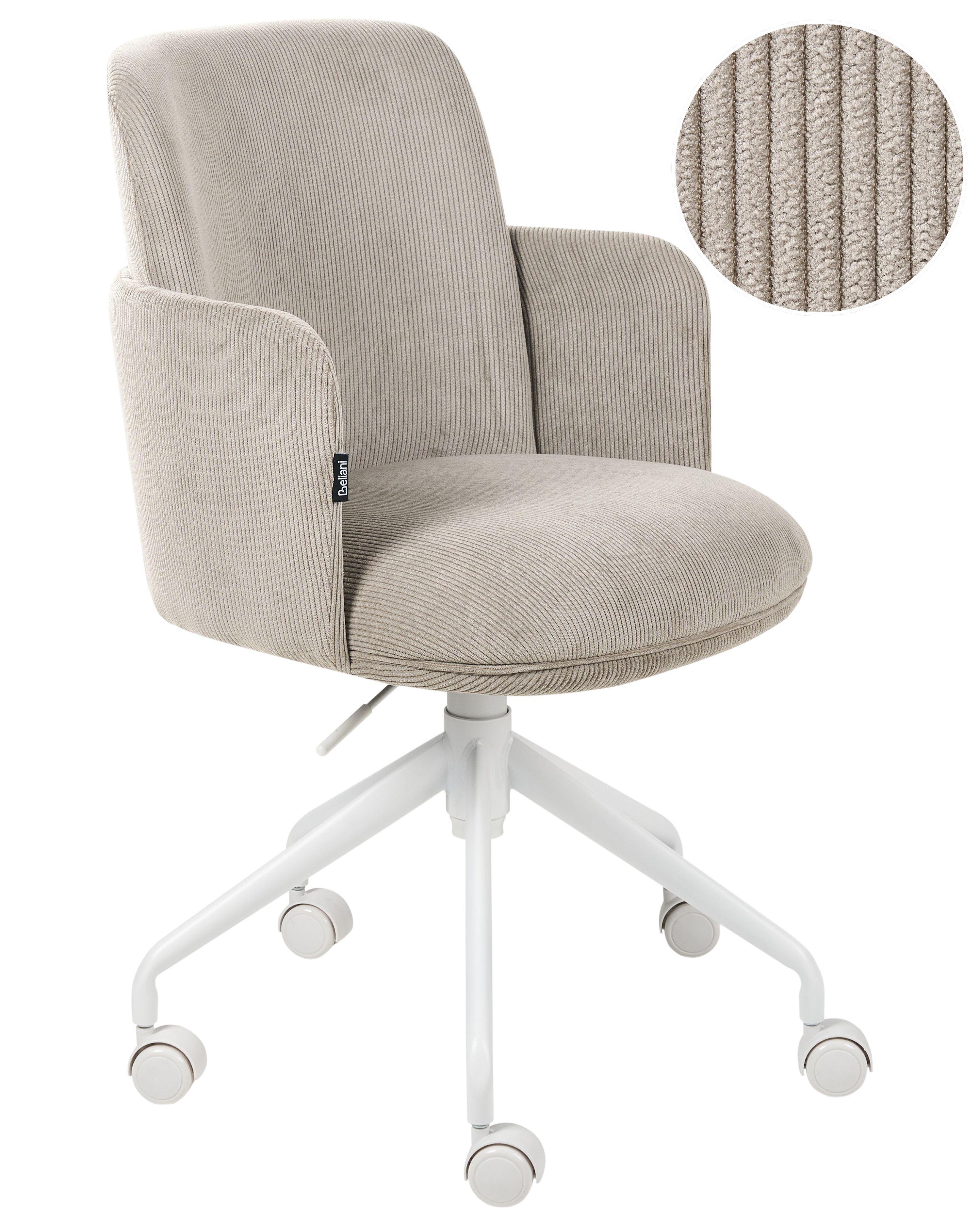 Office Chair DRYDEN Corduroy Taupe