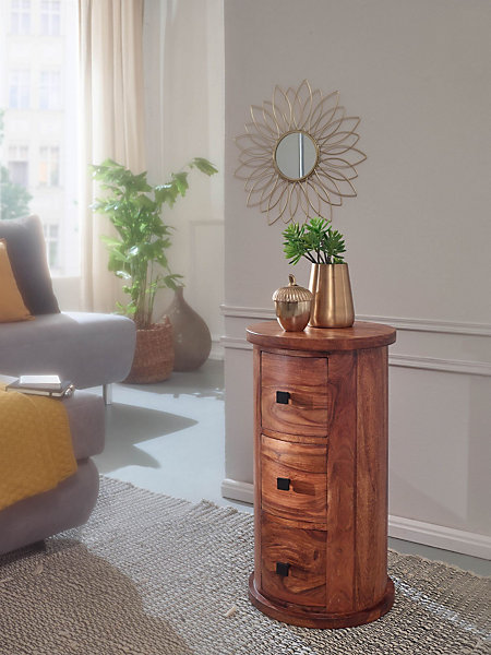 avec tiroirs Buffet Armoire latérale en bois massif Sheesham FineBuy