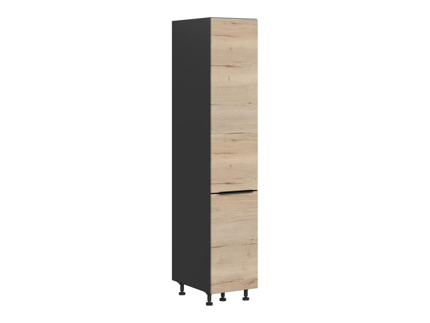 Szafka kuchenna wysoka Sole L6 40 cm z koszem cargo dąb halifax natura