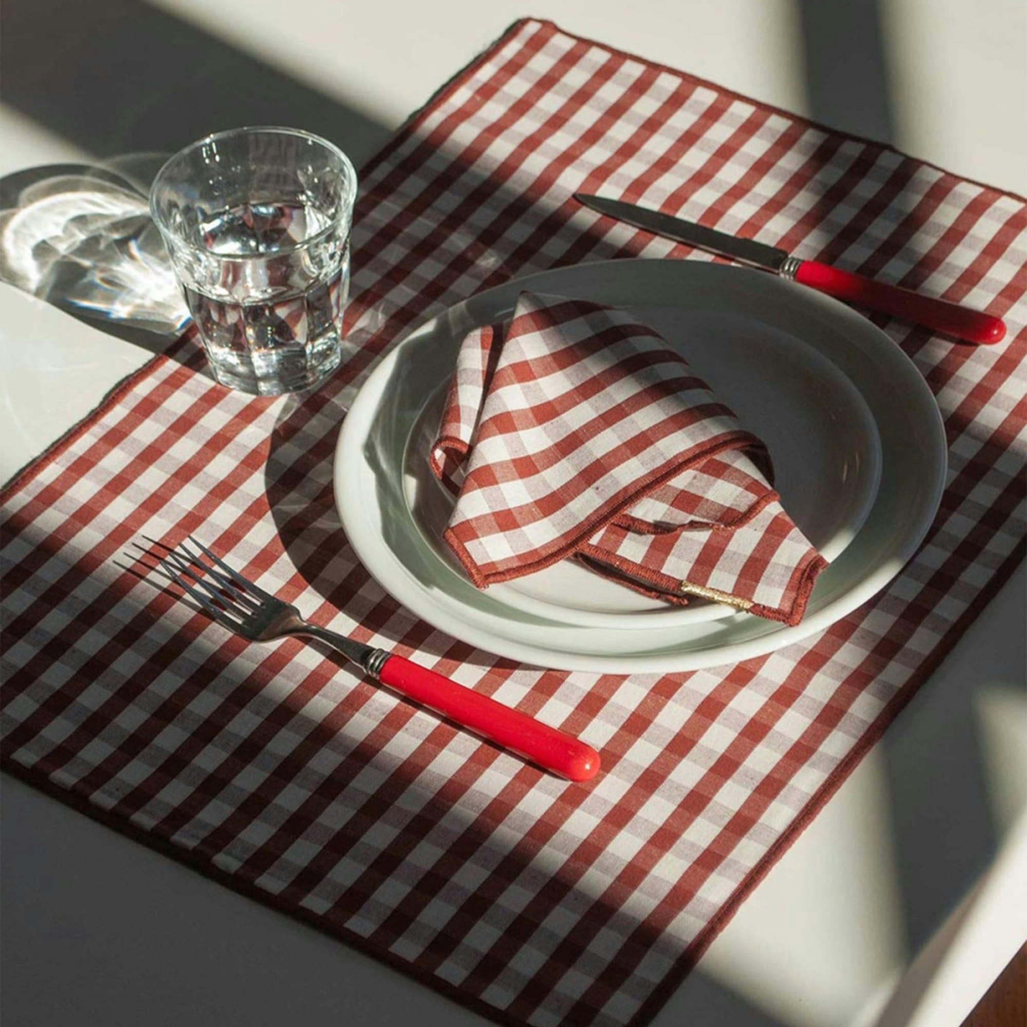 - Sets de table (lot de 2) lin / coton vichy rouille