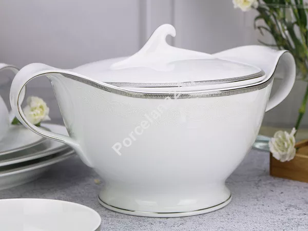 Serwis obiadowy na 12 osób (45el) Bogucice - Antonio Platin Plus 1170