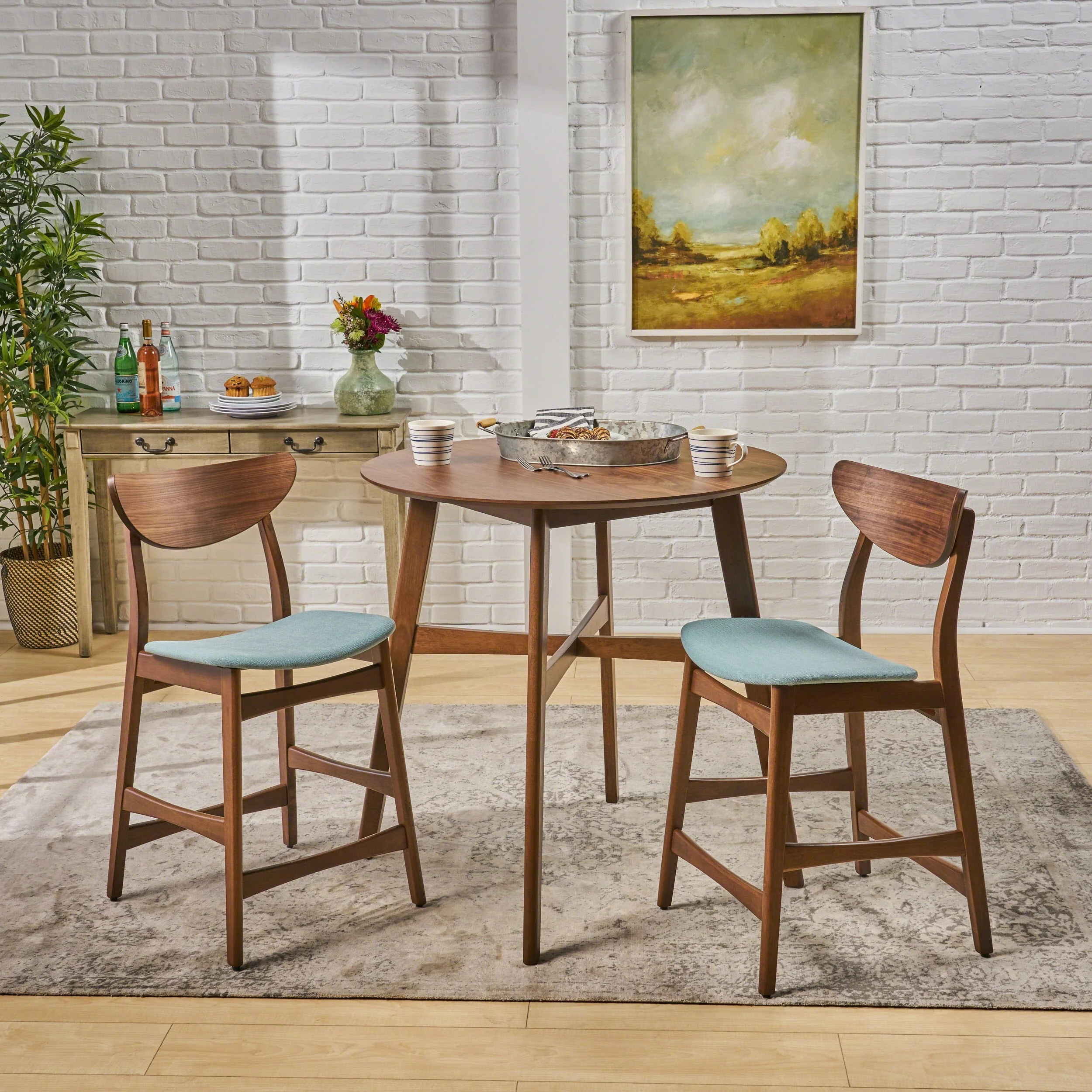 Carson Carrington Lund 3-piece Wood Counter-height Round Dining Set by Christopher Knight Home
