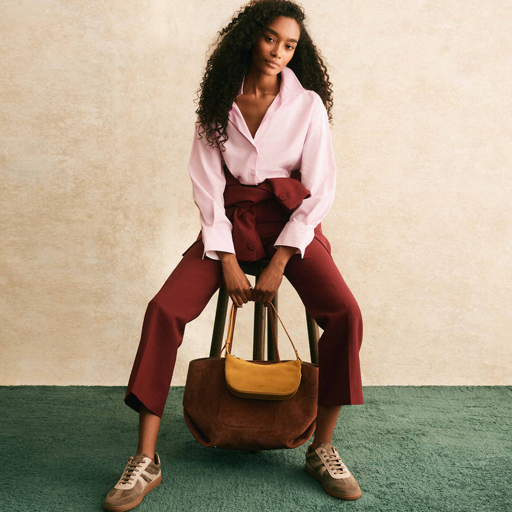 The Compton - Suede - Medium Zip Top Shoulder