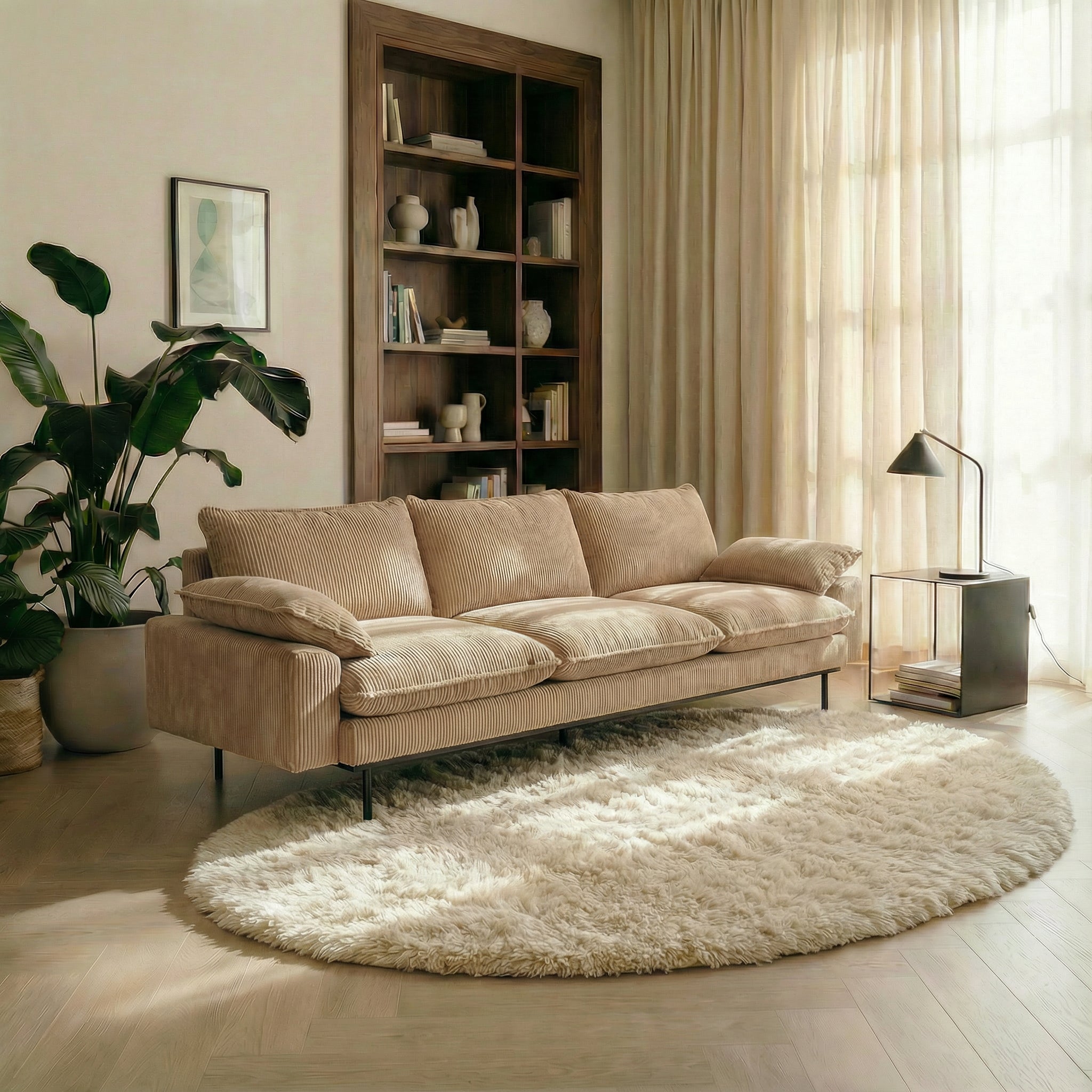 Mrcarpet Organisch Hoogpolig vloerkleed Beige wit Nesto 200 x 290cm