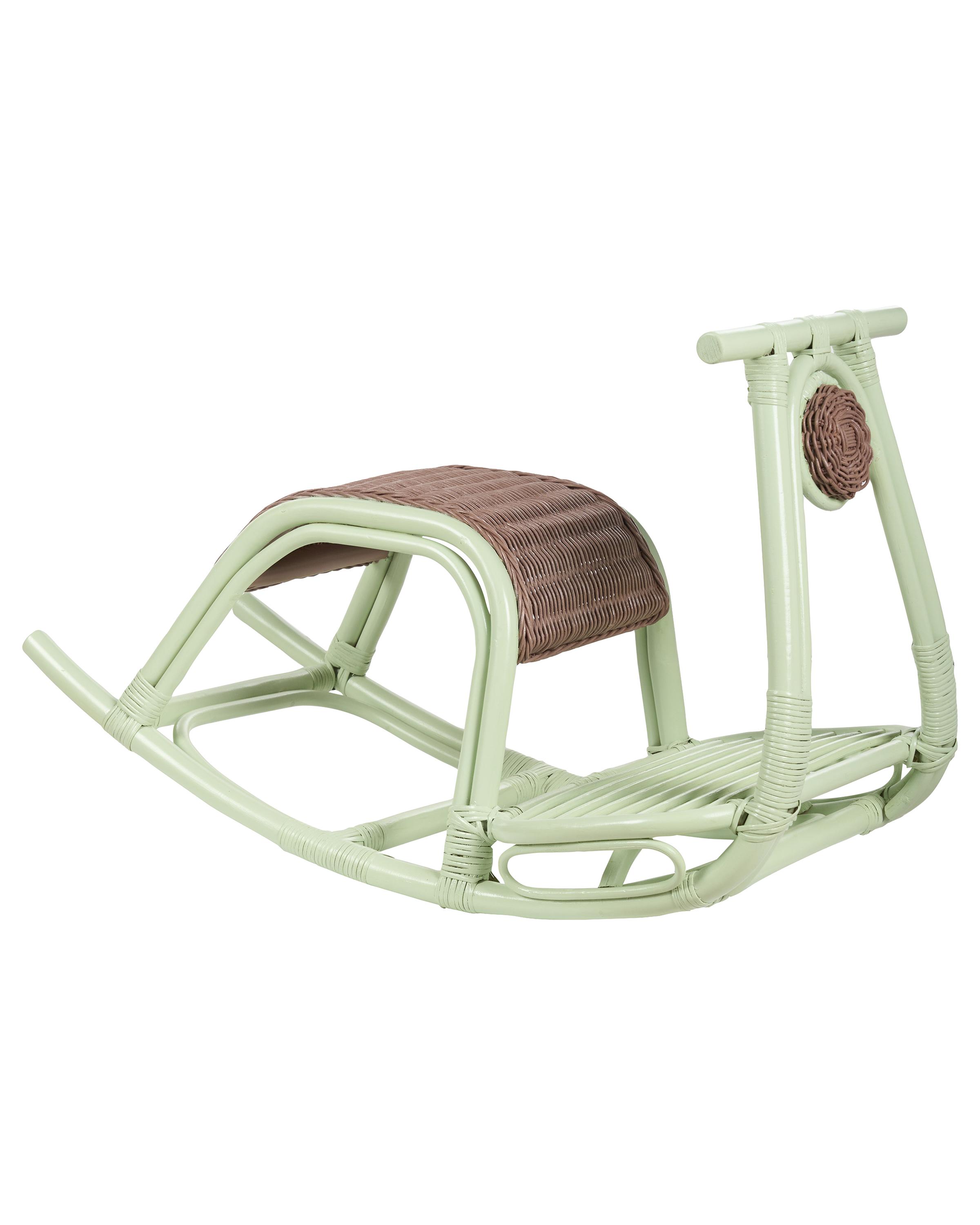 Kids Rocking Chair ASPRIA Rattan Light Green