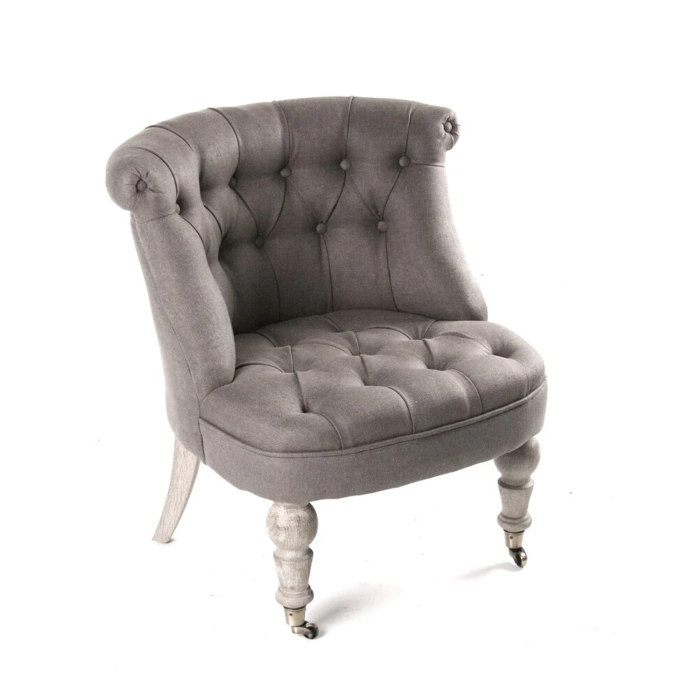 Slipper or Childrens Tufted Chair with Front Casters