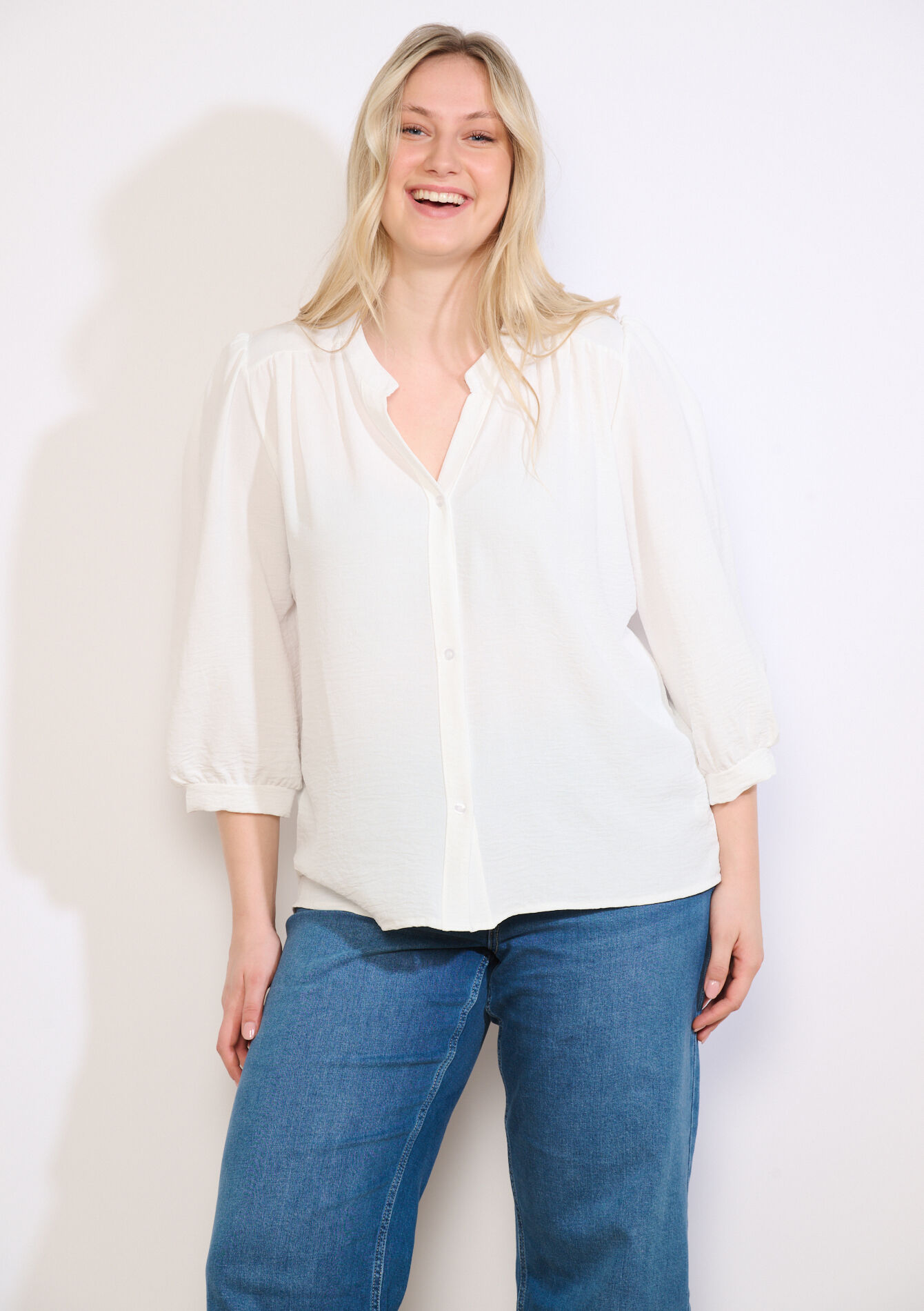 Vloeiende blouse met V-hals