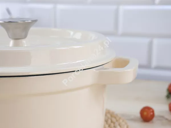 Garnek żeliwny 24 cm Nois - Tierra Kremowy 17.830362