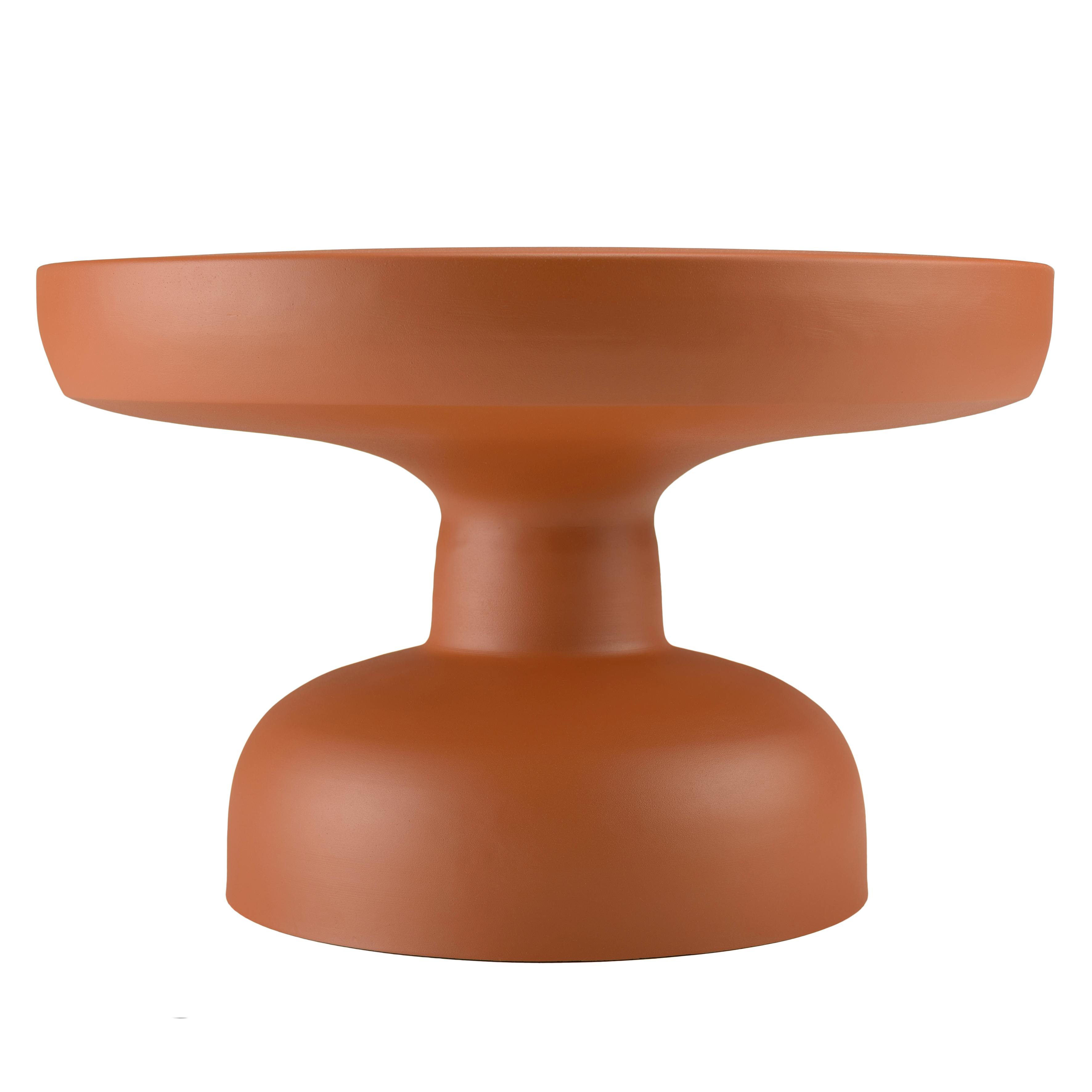 Table basse ronde 60cm en fer couleur marron mat ELORA