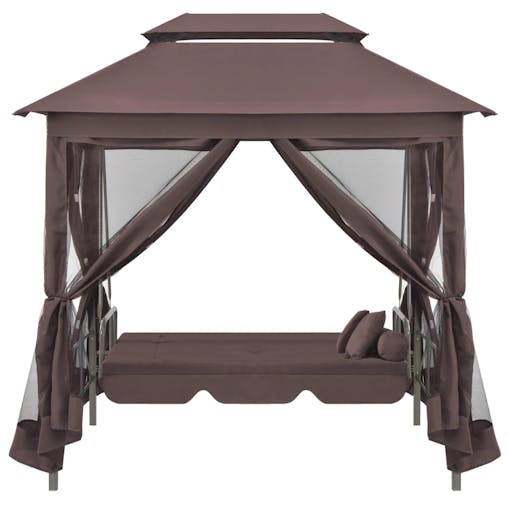 NNEVL Gazebo Convertible Swing Bench Coffee