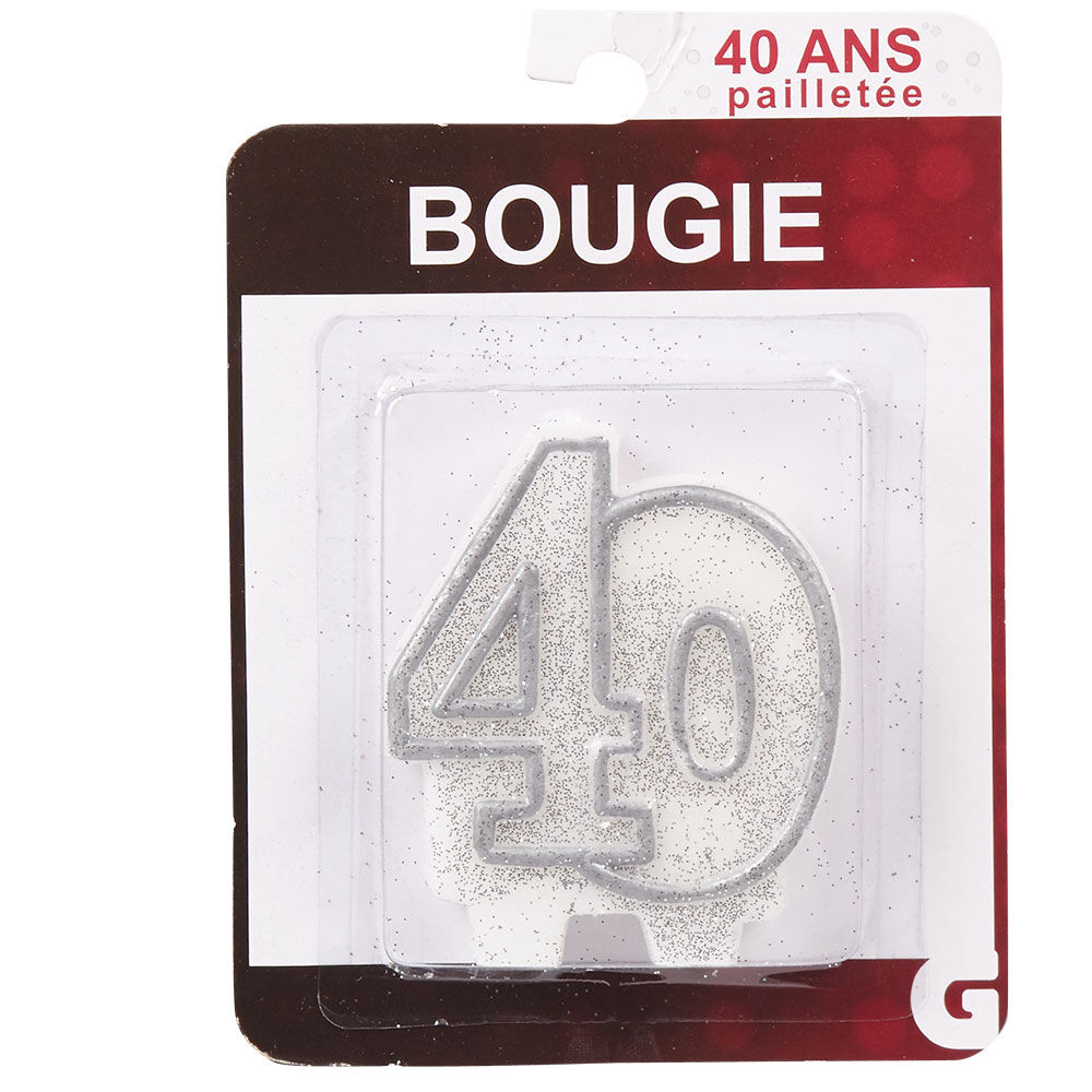 Bougie anniversaire chiffre 40