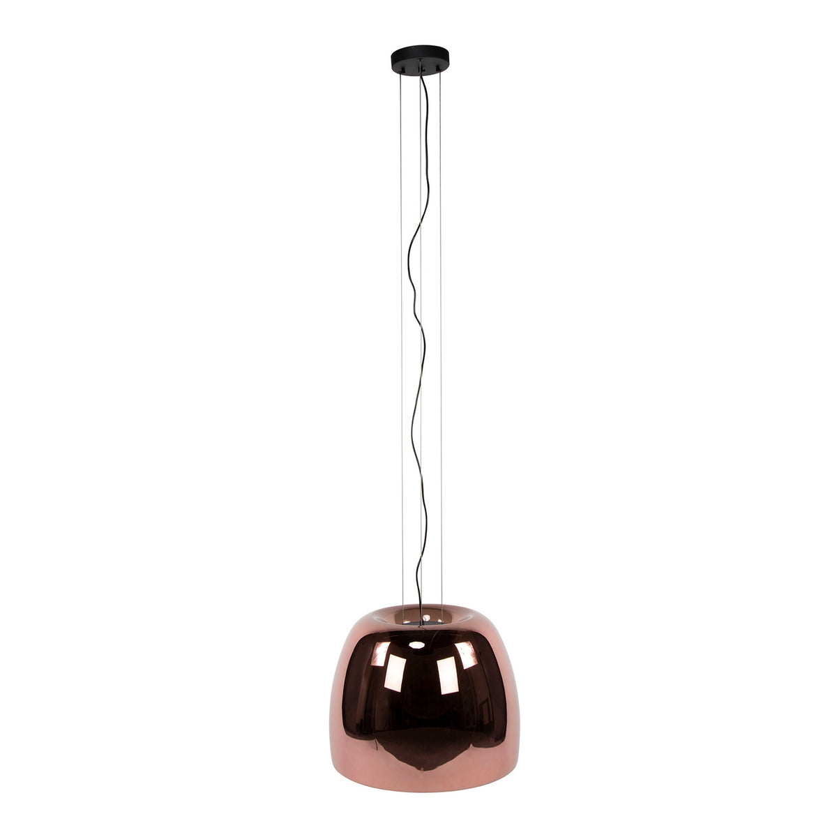 Giga Meubel Hanglamp Drift Glass XL - Koper Glas - 1-Lichts - 48x48x150cm