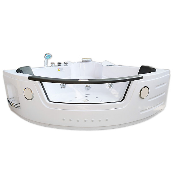 Baignoire Hydromassage Chromotherapie 140 x 140 cm double pompe 20 jets Camelia