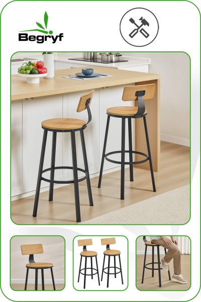Hoker miodowy taboret do kuchni zestaw 2 szt VTB3H 5x37x99 Begryf