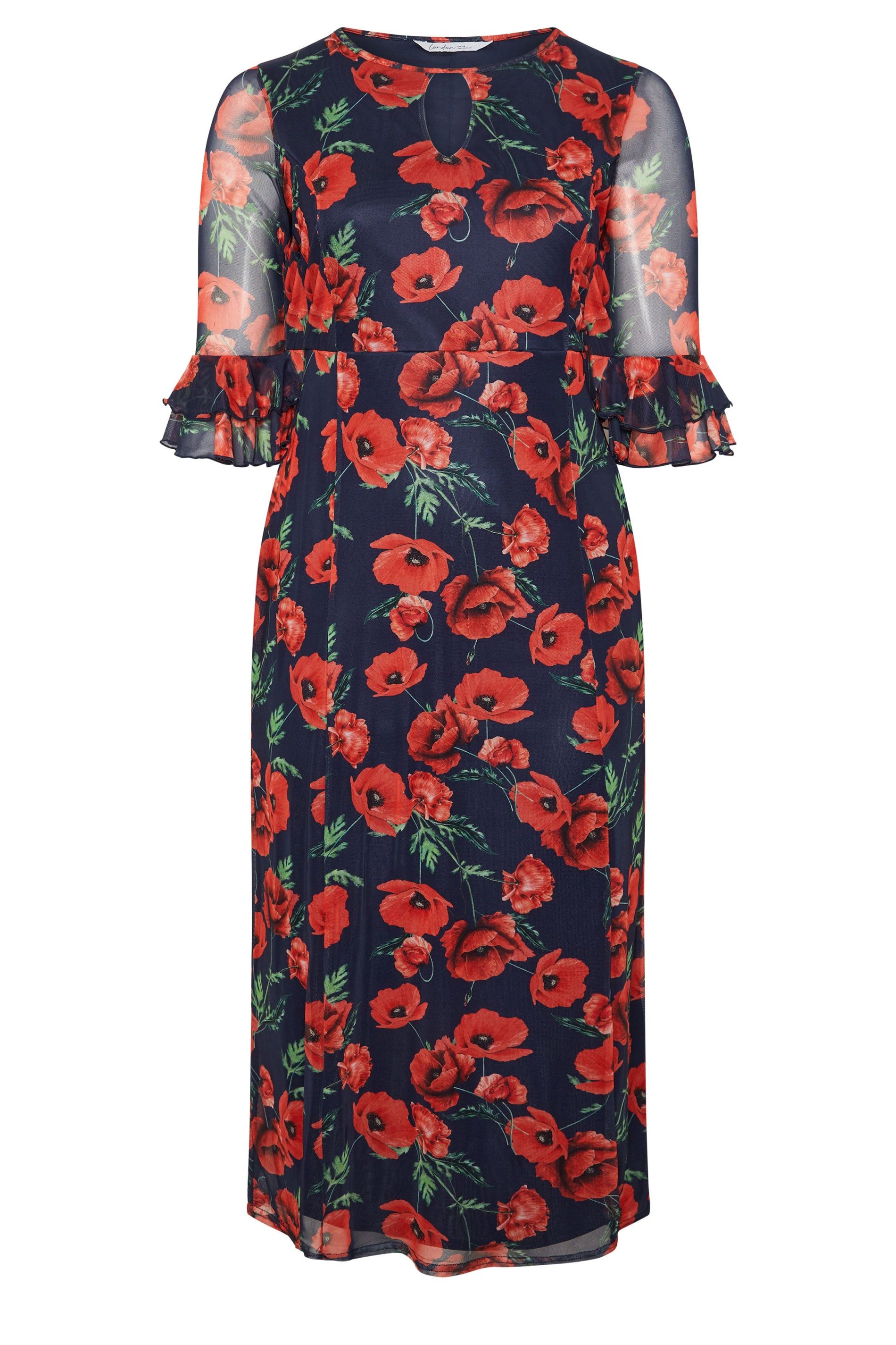 Yours Floral Keyhole Maxi Dress